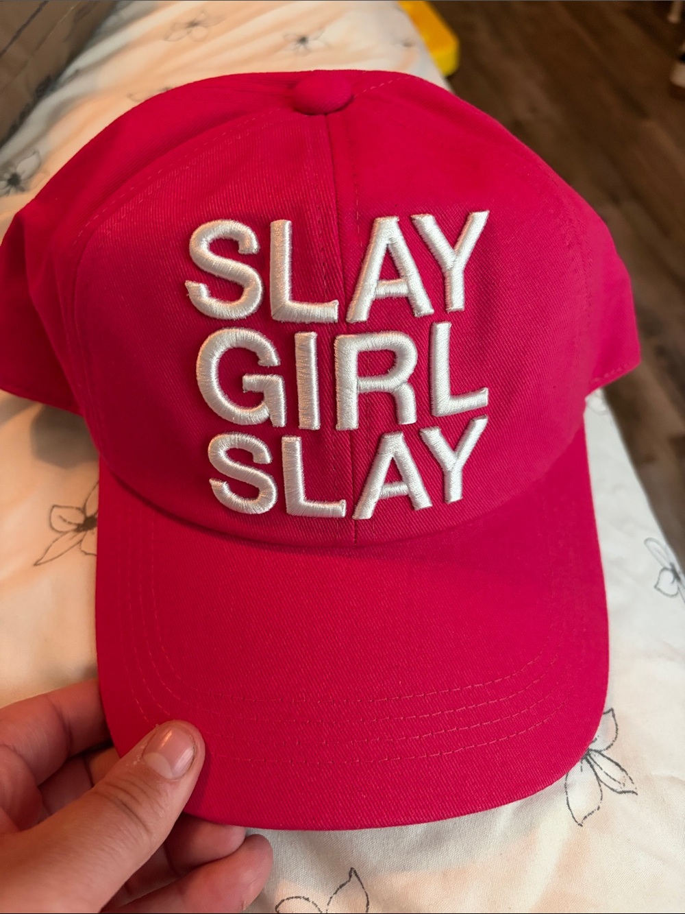NWT Hot Pink 'SLAY GIRL SLAY' Embroidered Cap